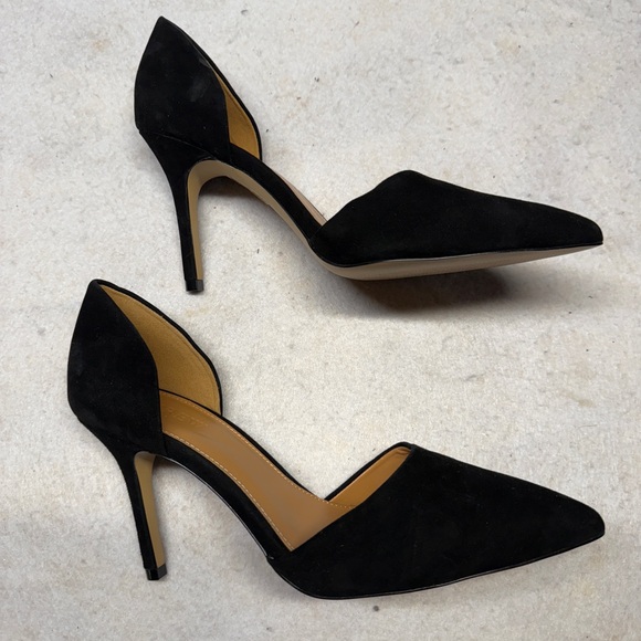 NWOB J. Crew Women’s Lana Black Suede D’Orsay Pump Heels Size 9 - Picture 3 of 6
